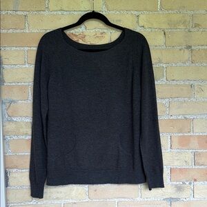 Fine Collection Dark Gray Wool and Cashmere Sweater